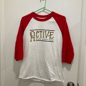 Active Ride Shop 3/4 Tee white/ red